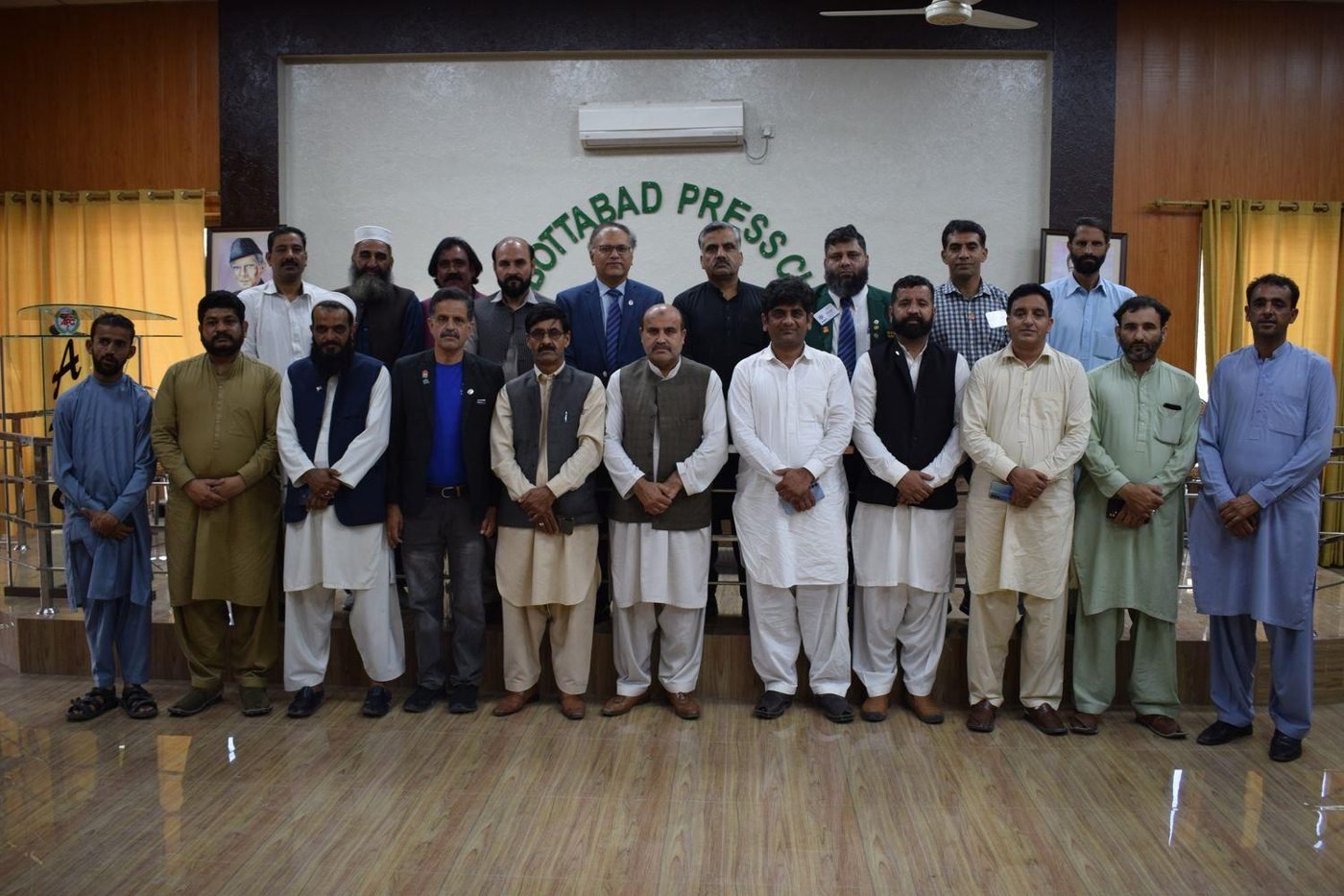 Dr. Ahmed Ejaz with Rotarians and community members at the Abbottabad Press Club