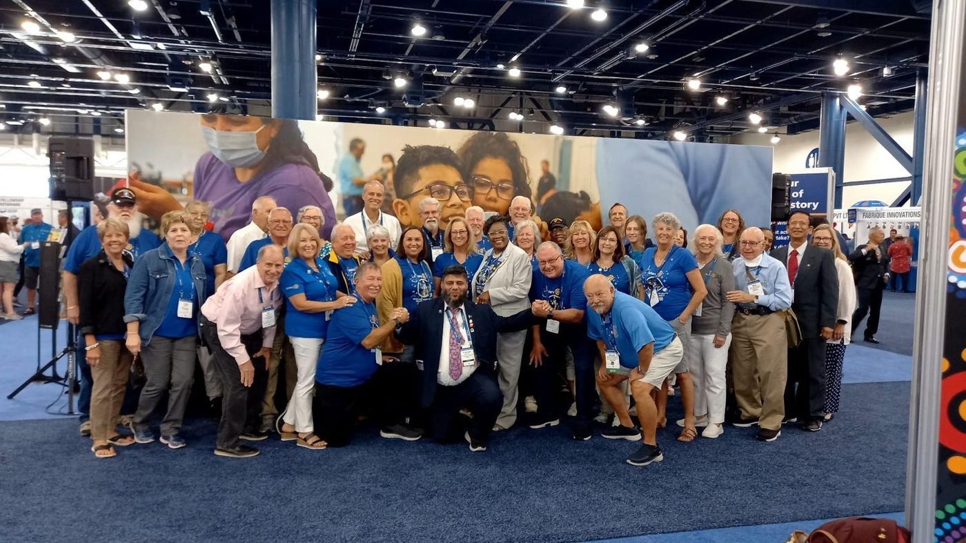 Dr. Ahmed Ejaz with Rotarians from around the world at the Rotary International Convention in Houston